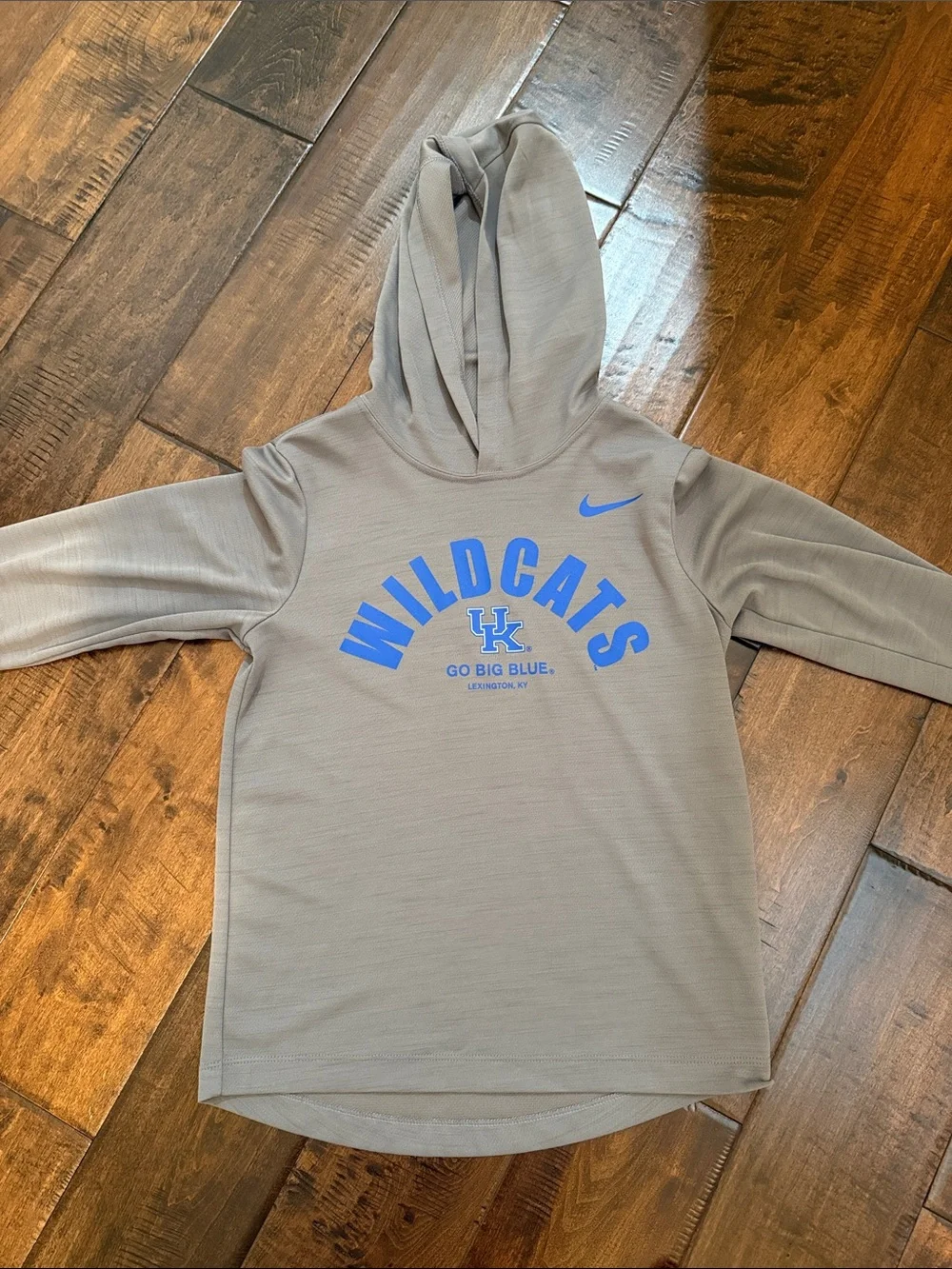 Nike Kids Grey Hoodie with Bright Blue Wildcats Logo